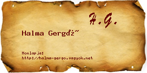 Halma Gergő névjegykártya