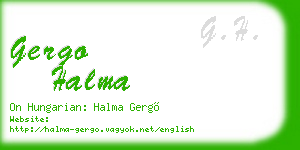 gergo halma business card